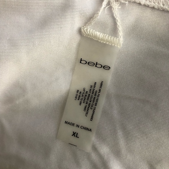 NWOT Bebe Track Jacket Raglan Sleeves Zipper Front Lightweight White/Black XL - Picture 5 of 5